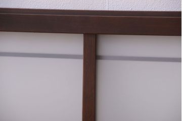 和製アンティーク　古い木製のモダンなすりガラス戸(引き戸・窓)