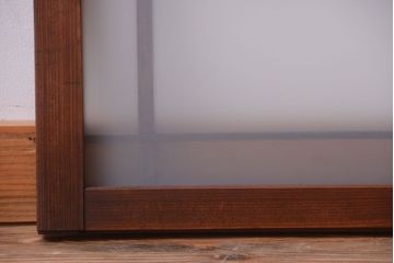 和製アンティーク　古い木製のモダンなすりガラス戸(引き戸・窓)