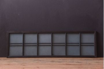 和製アンティーク　古い木製のモダンなすりガラス入り明り取り(明かり取り)(2)