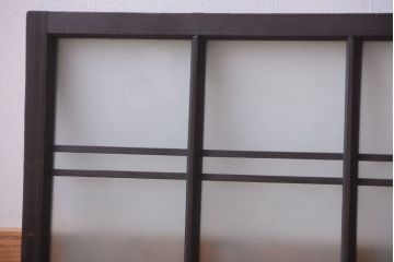 和製アンティーク　古い木製のモダンなすりガラス入り明り取り(明かり取り)(2)