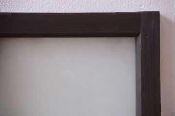 和製アンティーク　古い木製のモダンなすりガラス入り明り取り(明かり取り)(2)