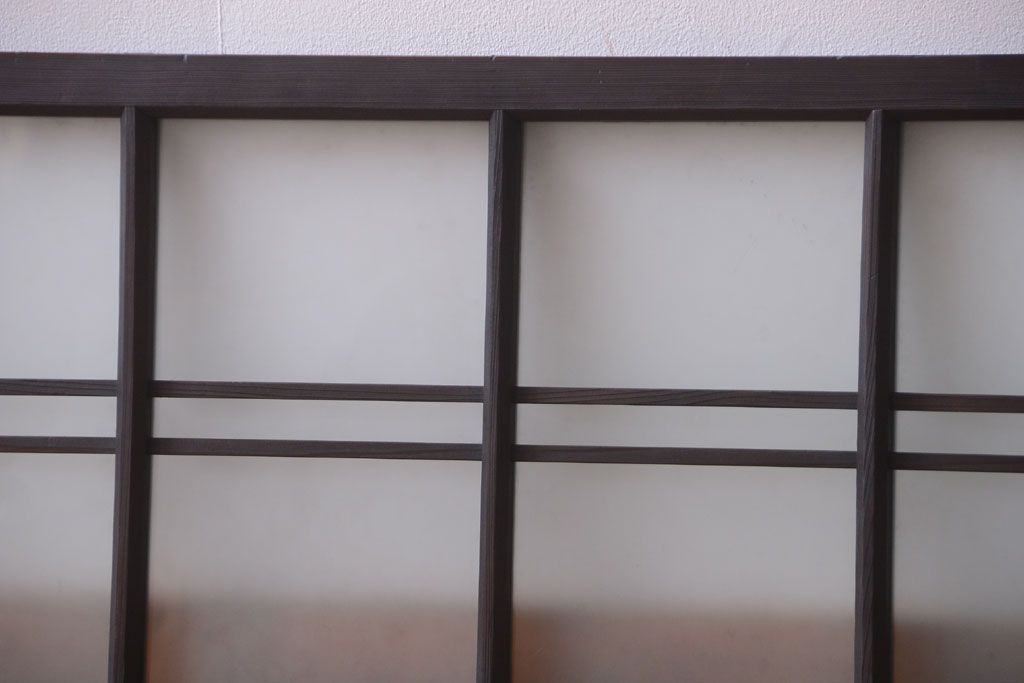 和製アンティーク　古い木製のモダンなすりガラス入り明り取り(明かり取り)(2)