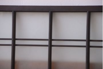 和製アンティーク　古い木製のモダンなすりガラス入り明り取り(明かり取り)(2)