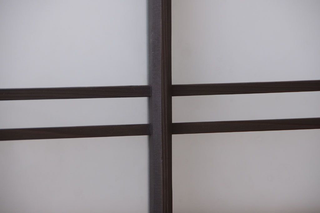 和製アンティーク　古い木製のモダンなすりガラス入り明り取り(明かり取り)(2)