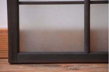 和製アンティーク　古い木製のモダンなすりガラス入り明り取り(明かり取り)(2)