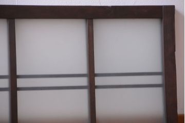 和製アンティーク　古い木製のモダンなすりガラス入り明り取り(明かり取り)(2)