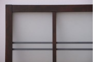 和製アンティーク　古い木製のモダンなすりガラス入り明り取り(明かり取り)(2)