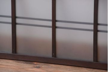 和製アンティーク　古い木製のモダンなすりガラス入り明り取り(明かり取り)(2)