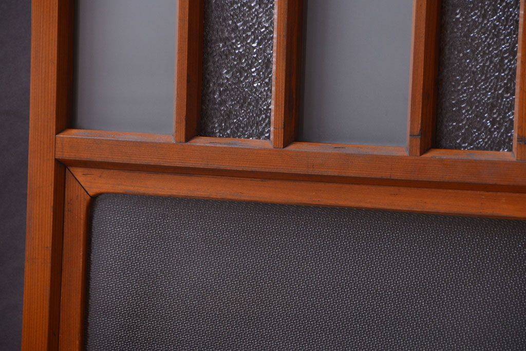 和製アンティーク　レトロなガラス入り引き戸2枚セット(窓)