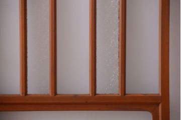 和製アンティーク　レトロなガラス入り引き戸2枚セット(窓)