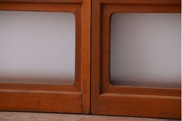 和製アンティーク　レトロなガラス入り引き戸2枚セット(窓)