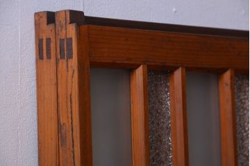 和製アンティーク　レトロなガラス入り引き戸2枚セット(窓)