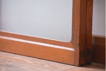 和製アンティーク　レトロなガラス入り引き戸2枚セット(窓)