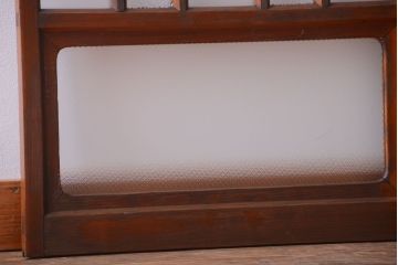 和製アンティーク　レトロなガラス入り引き戸2枚セット(窓)