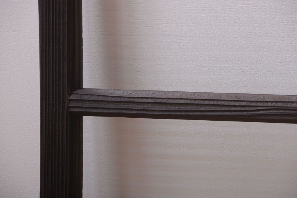 アンティーク　古い木のモールガラス入り引き戸3枚セット(窓)