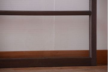 アンティーク　古い木のモールガラス入り引き戸3枚セット(窓)