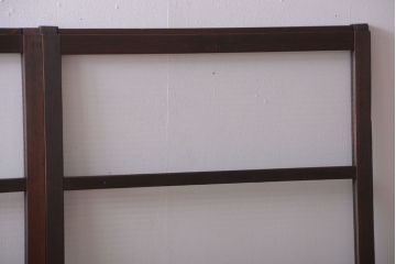 アンティーク　古い木のモールガラス入り引き戸3枚セット(窓)