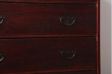 アンティーク家具　古民具・骨董　シンプルな古い木のアンティーク箪笥(チェスト)