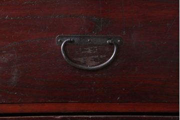 アンティーク家具　古民具・骨董　シンプルな古い木のアンティーク箪笥(チェスト)