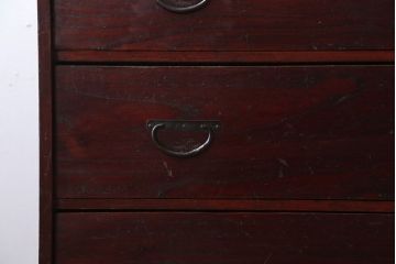 アンティーク家具　古民具・骨董　シンプルな古い木のアンティーク箪笥(チェスト)