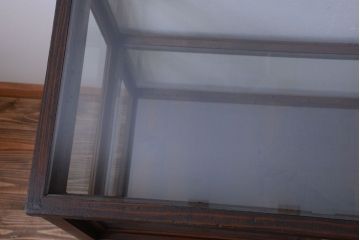 アンティーク家具　和製アンティーク　小振りな鉄脚付きガラスケース