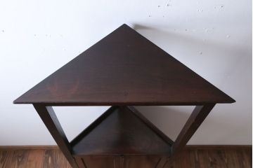 アンティーク家具　和製アンティーク　古いナラ材のシックなコーナーキャビネット