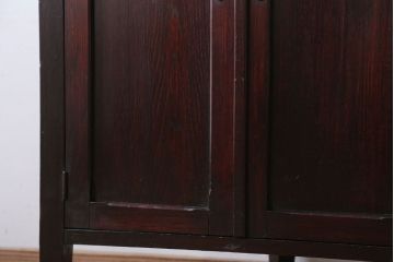 アンティーク家具　和製アンティーク　古いナラ材のシックなコーナーキャビネット