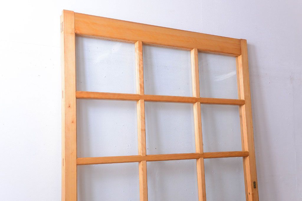 和製アンティーク　木味が美しいガラス入り蔵戸(玄関戸)