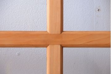 和製アンティーク　木味が美しいガラス入り蔵戸(玄関戸)