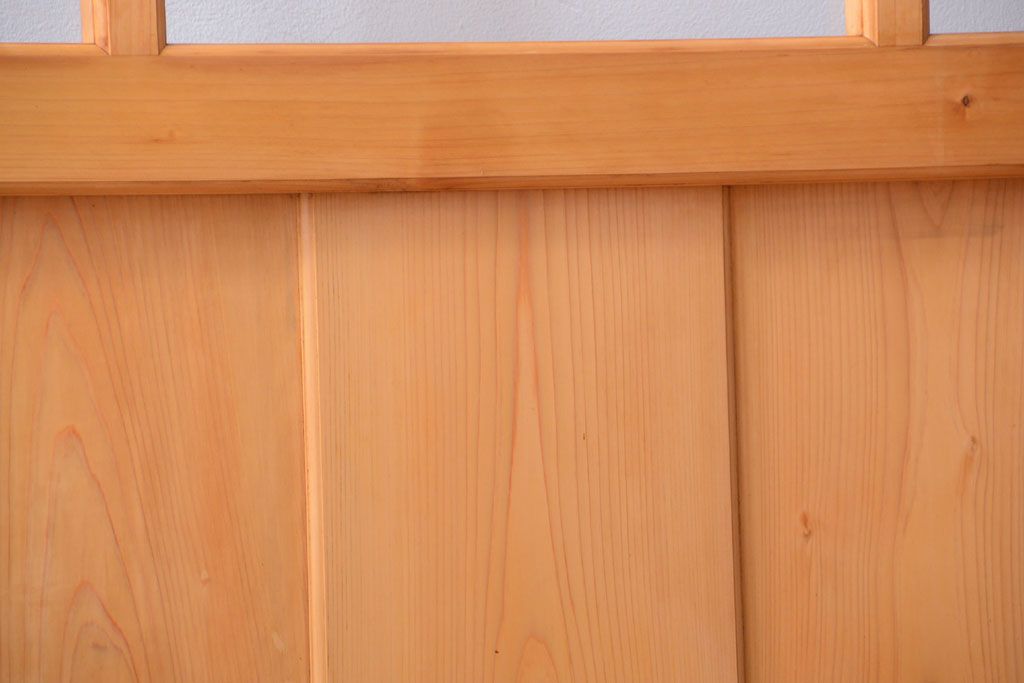 和製アンティーク　木味が美しいガラス入り蔵戸(玄関戸)