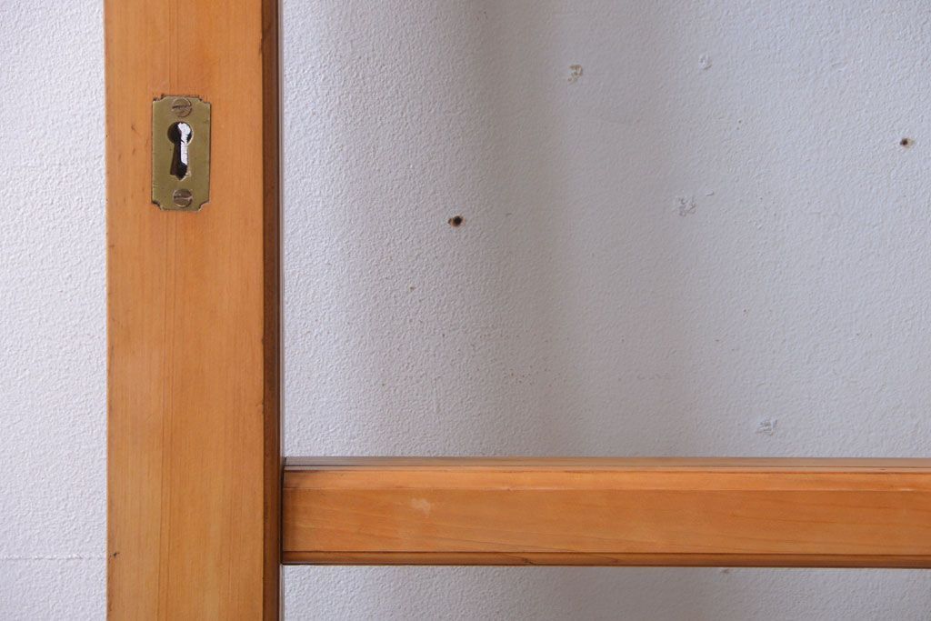 和製アンティーク　木味が美しいガラス入り蔵戸(玄関戸)