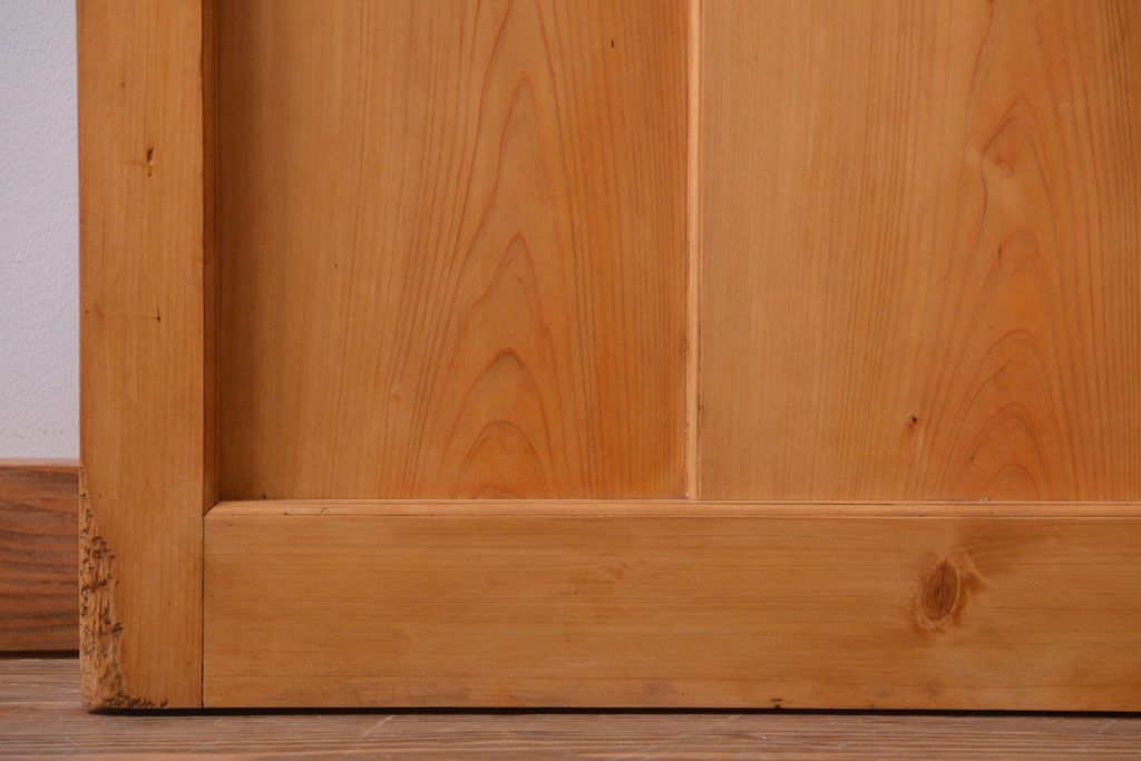 和製アンティーク　木味が美しいガラス入り蔵戸(玄関戸)