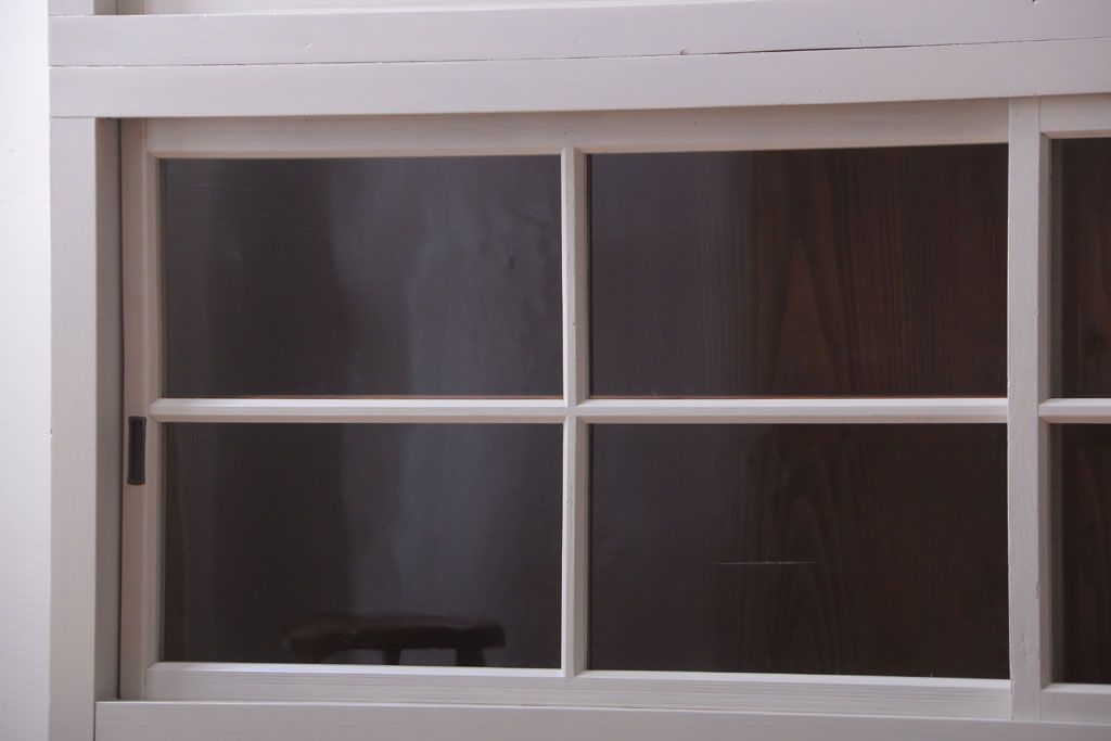 アンティーク家具　アンティーク　大きなペイント重ね収納棚(キャビネット・食器棚)