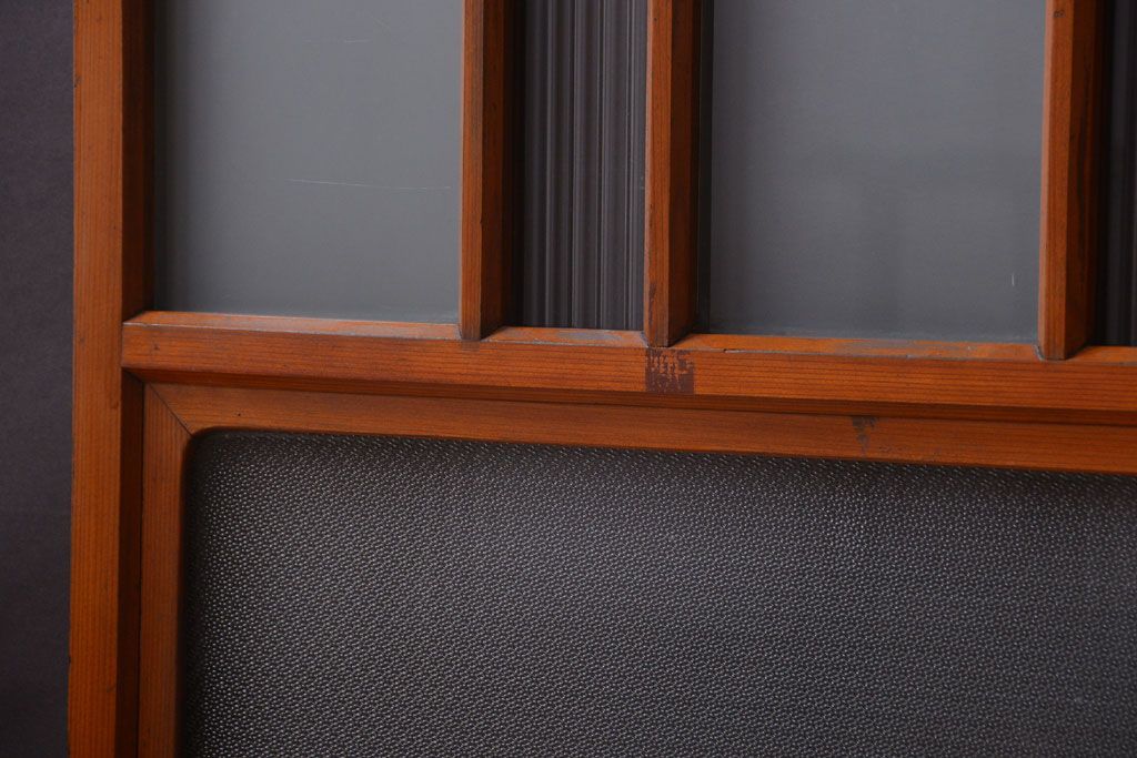 和製アンティーク　レトロなガラス入り引き戸2枚セット(窓)(2)