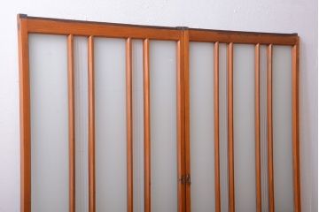 和製アンティーク　レトロなガラス入り引き戸2枚セット(窓)(2)