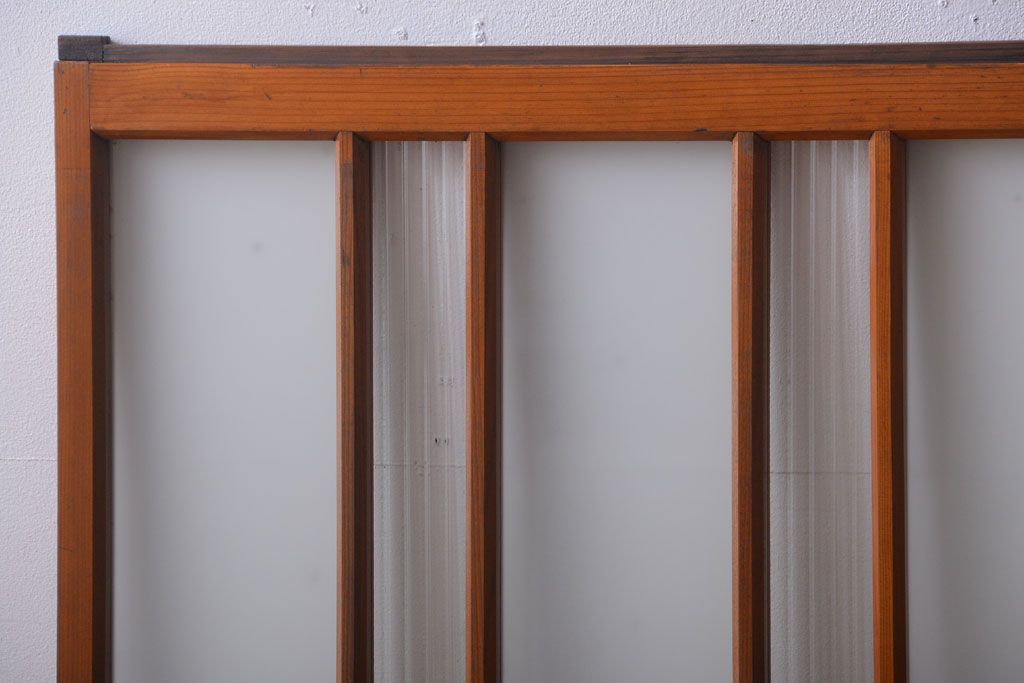 和製アンティーク　レトロなガラス入り引き戸2枚セット(窓)(2)