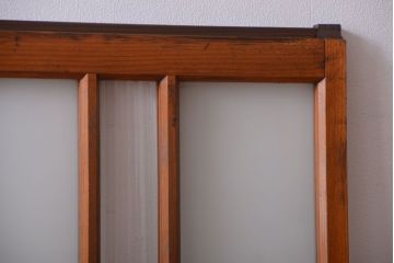 和製アンティーク　レトロなガラス入り引き戸2枚セット(窓)(2)