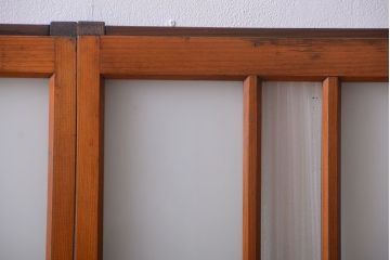 和製アンティーク　レトロなガラス入り引き戸2枚セット(窓)(2)