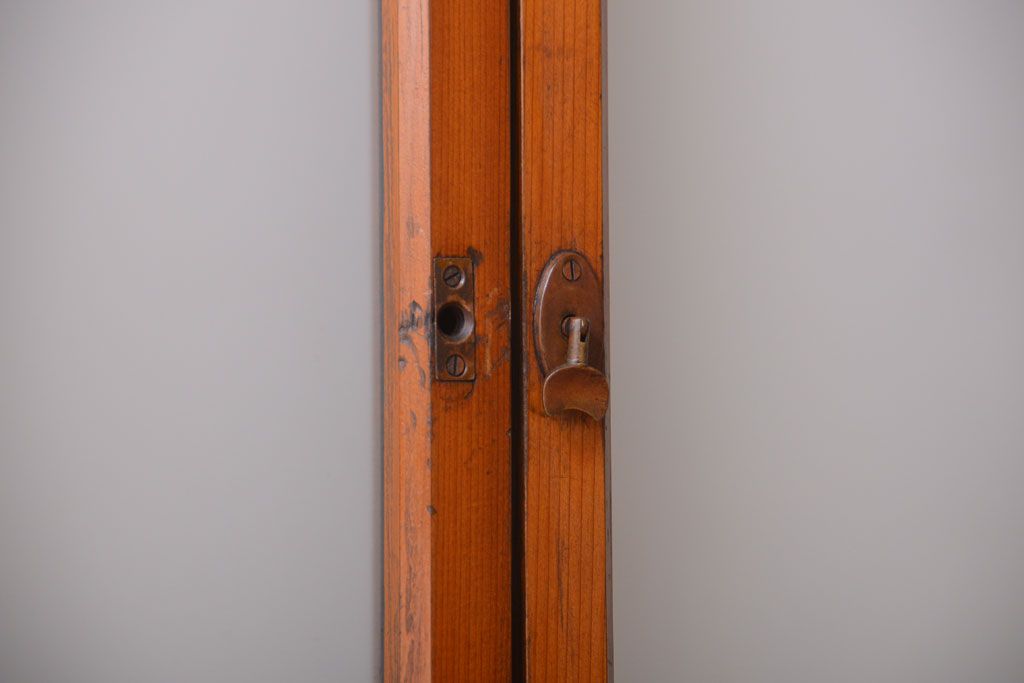 和製アンティーク　レトロなガラス入り引き戸2枚セット(窓)(2)