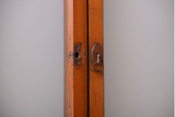 和製アンティーク　レトロなガラス入り引き戸2枚セット(窓)(2)