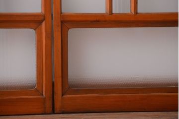 和製アンティーク　レトロなガラス入り引き戸2枚セット(窓)(2)