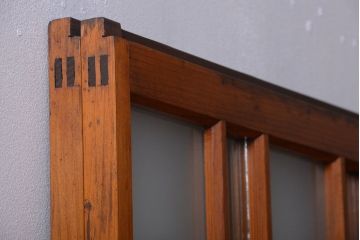 和製アンティーク　レトロなガラス入り引き戸2枚セット(窓)(2)