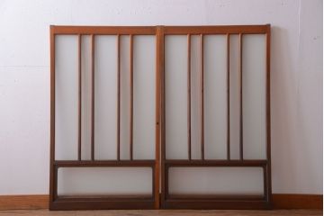 和製アンティーク　レトロなガラス入り引き戸2枚セット(窓)(2)