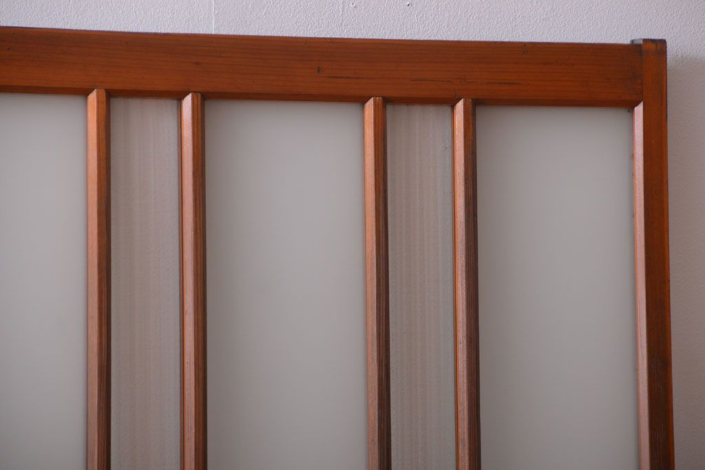 和製アンティーク　レトロなガラス入り引き戸2枚セット(窓)(2)