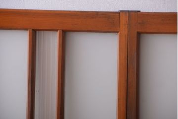 和製アンティーク　レトロなガラス入り引き戸2枚セット(窓)(2)