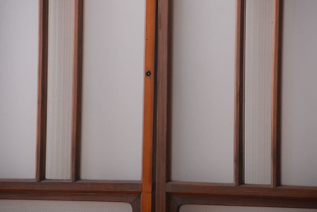 和製アンティーク　レトロなガラス入り引き戸2枚セット(窓)(2)