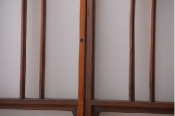 和製アンティーク　レトロなガラス入り引き戸2枚セット(窓)(2)