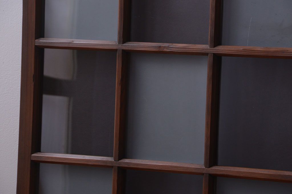 和製アンティーク　市松模様のガラス格子戸4枚セット(窓)