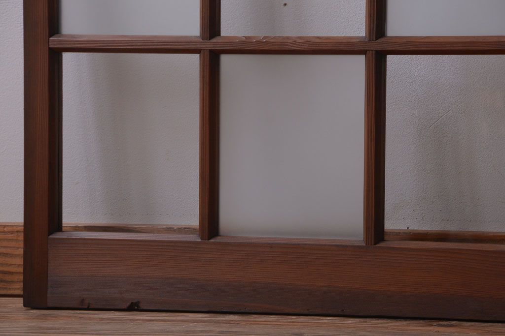 和製アンティーク　市松模様のガラス格子戸4枚セット(窓)