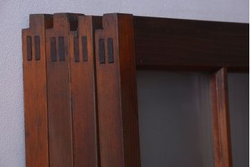 和製アンティーク　市松模様のガラス格子戸4枚セット(窓)